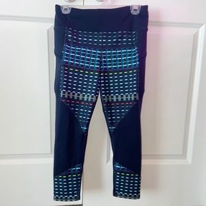 Athleta Blue Capris with Side Zipper Pockets